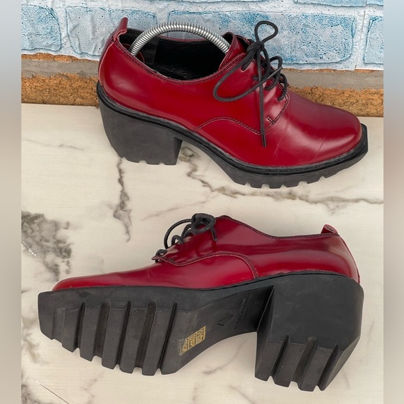 Opening Ceremony Grunge Oxfords red- burgundy shoes size 39/8 - Picture 8 of 9